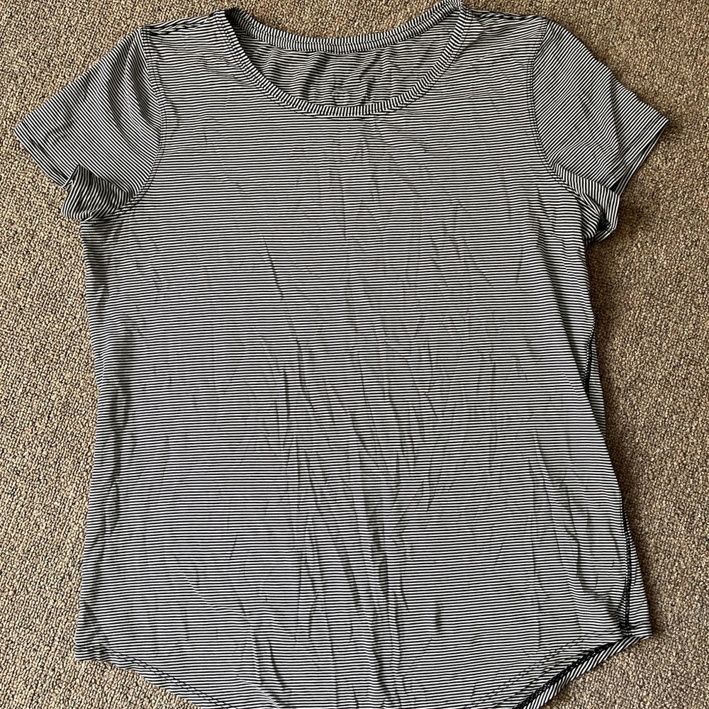 lululemon athletica Women's Black and White Striped Love Tee